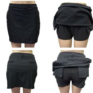 Aur Golf Black Skirt Shorts 4 Pocket Skort Zip Side Above the Knee Womens 10